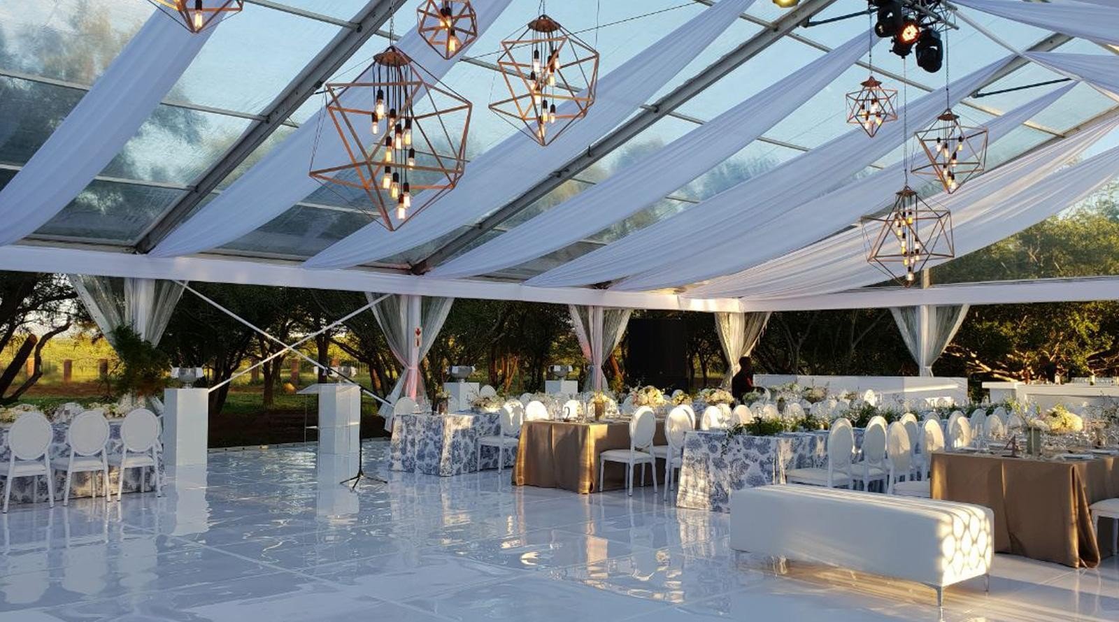 Event furniture and seating setup